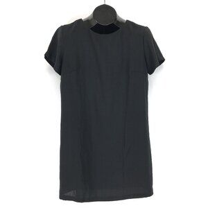 Lulus Shift and Shout Black Shift Dress Women's Small Mini Lined Zip Party LBD